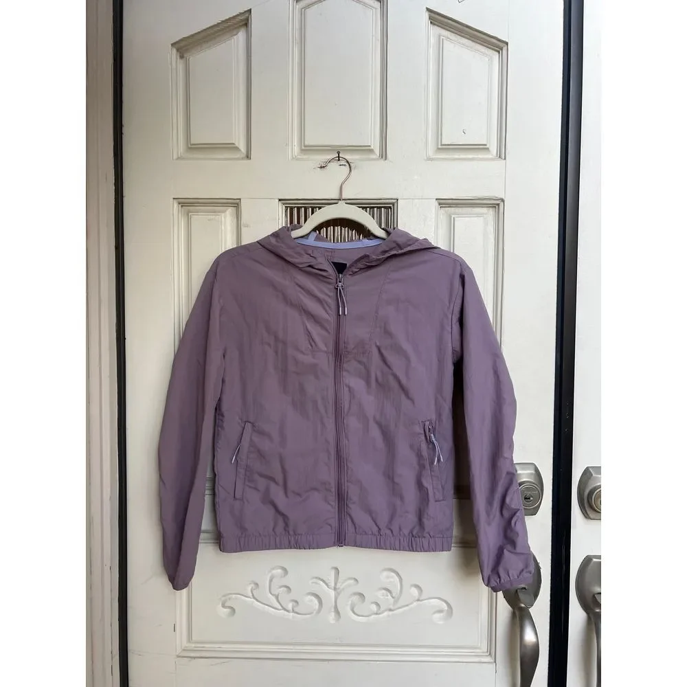 All in Motion Girl's Lavender Nylon‎ Lightweight Windbreaker Jacket Size Large